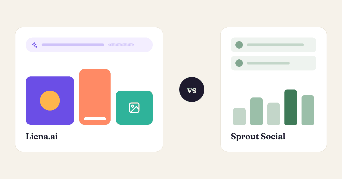 Liena.ai vs Sprout Social — the best Sprout Social alternative with AI image creation