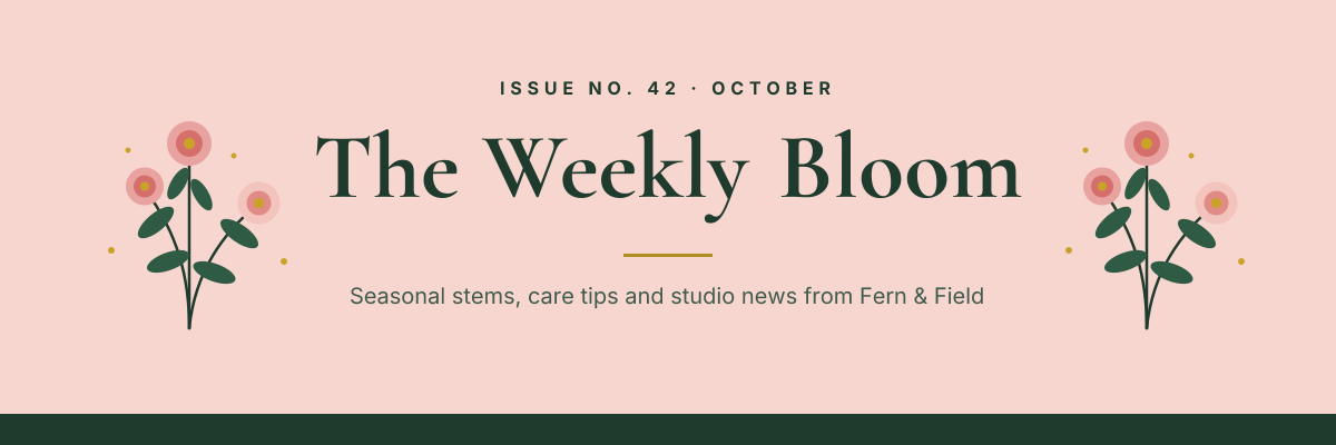 Preview of the Email Newsletter Header template: botanical masthead for a recurring newsletter, with issue number