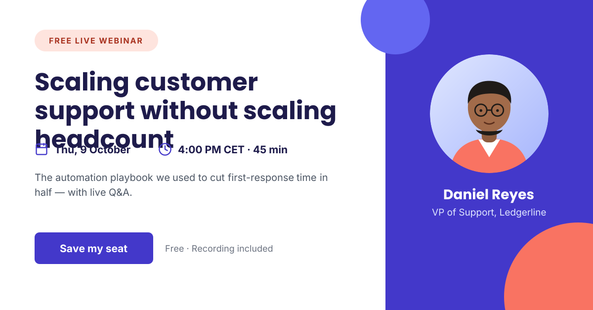 Preview of the Webinar Announcement template: b2b webinar promo with date, time, speaker card and registration cta